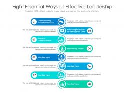 Eight essential ways of effective leadership