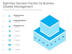 Eight key decision factors for business disaster management