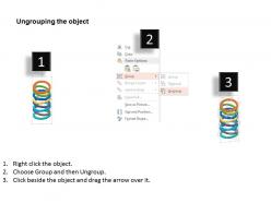 Eight multicolored rings for circular process powerpoint template