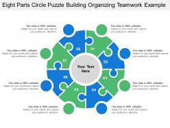 Eight parts circle puzzle building organizing teamwork example