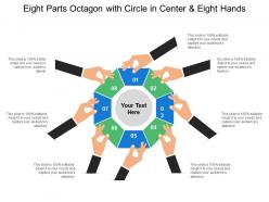 Eight Parts Octagon With Circle In Center And Eight Hands