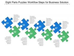 Eight parts puzzles workflow steps for business solution