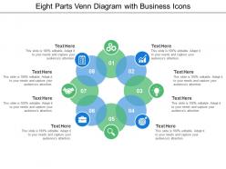 Eight parts venn diagram with business icons