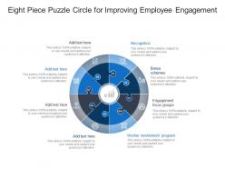 Eight piece puzzle circle for improving employee engagement