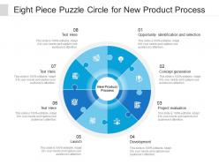 Eight piece puzzle circle for new product process