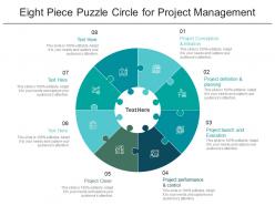 Eight piece puzzle circle for project management