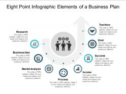 Eight point infographic elements of a business plan