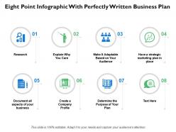 Eight point infographic with perfectly written business plan
