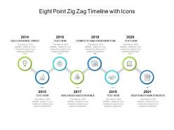 Eight point zig zag timeline with icons