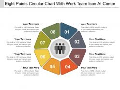 Eight points circular chart with work team icon at center
