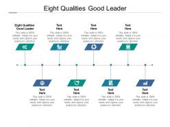 Eight qualities good leader ppt powerpoint presentation file slide portrait cpb