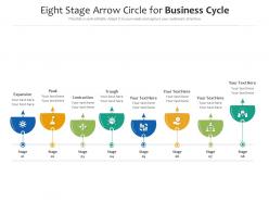 Eight stage arrow circle for business cycle