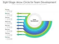 Eight stage arrow circle for team development