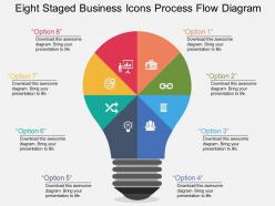 Eight staged business icons process flow diagram flat powerpoint desgin