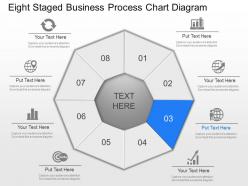 Eight staged business process chart diagram powerpoint template slide