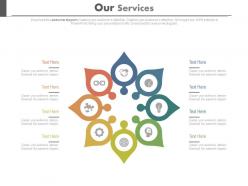 Eight staged circle chart for business services powerpoint slides
