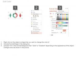 Eight staged circle chart with gender ratio comparison powerpoint slides