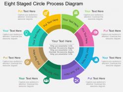 Eight staged circle process diagram flat powerpoint design
