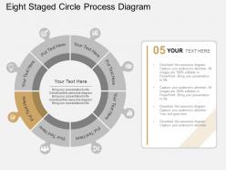 Eight staged circle process diagram flat powerpoint design