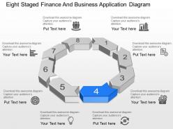 Eight staged finance and business application diagram powerpoint template slide