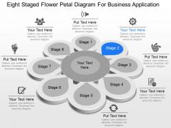 Eight staged flower petal diagram for business application powerpoint template slide