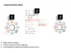 Eight staged hexagon diagram data and process flow flat powerpoint design