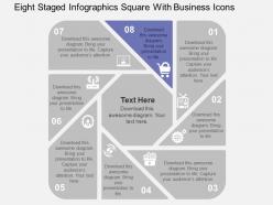 Eight staged infographics square with business icons flat powerpoint design