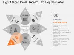 Eight staged petal diagram text representation flat powerpoint design