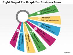 Eight staged pie graph for business icons flat powerpoint design