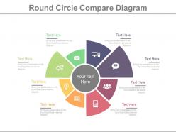 Eight staged round chart with business icons powerpoint slides
