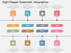 Eight staged systematic infographics flat powerpoint design