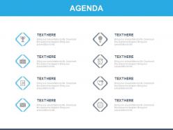 Eight Staged Tags And Icons For Business Agenda Powerpoint Slide
