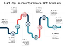 Eight step process for data cardinality infographic template