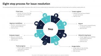 Eight Step Process For Issue Resolution