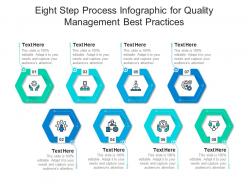 Eight step process for quality management best practices infographic template