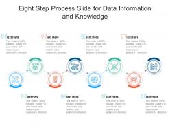 Eight step process slide for data information and knowledge infographic template