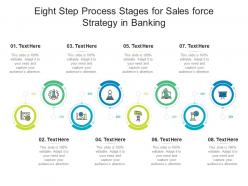 Eight step process stages for sales force strategy in banking infographic template
