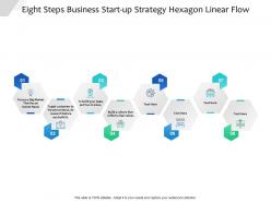 Eight steps business start up strategy hexagon linear flow
