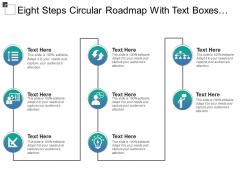 Eight steps circular roadmap with text boxes and icons