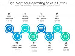 Eight steps for generating sales in circles