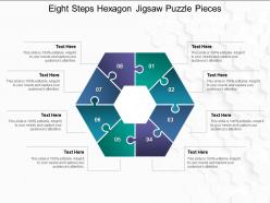 Eight steps hexagon jigsaw puzzle pieces