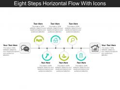 Eight steps horizontal flow with icons