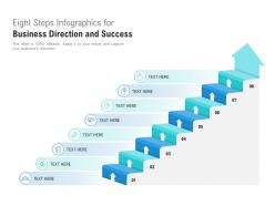 Eight steps infographics for business direction and success