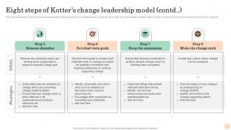 Eight Steps Of Kotters Mastering Transformation Change Management Vs Change Leadership CM SS Informative Customizable