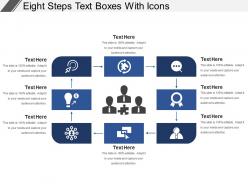 Eight steps text boxes with icons