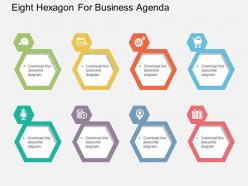 Ej eight hexagon for business agenda flat powerpoint design