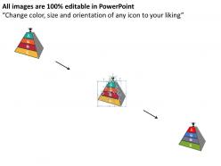 Ej four staged pyramid with icons and trophy on top flat powerpoint design