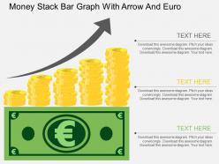 Ej money stack bar graph with arrow and euro flat powerpoint design