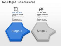 Ej two staged business icons powerpoint template slide