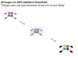 Ek business people assembling jigsaw puzzle flat powerpoint design